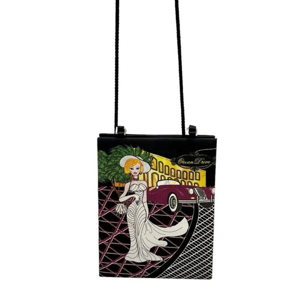 Prezzo Ocean Drive Black Tote Handbag or Shoulder Purse Sequined and Beaded Bag - Picture 9 of 14